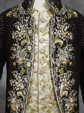 Man's suit, gilt embroidered.