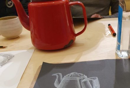 tea pot & drawing