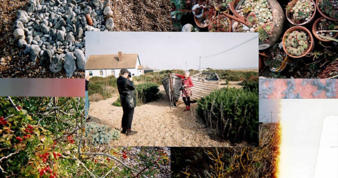 5 picture collages with at the centre a person photographic an landscape