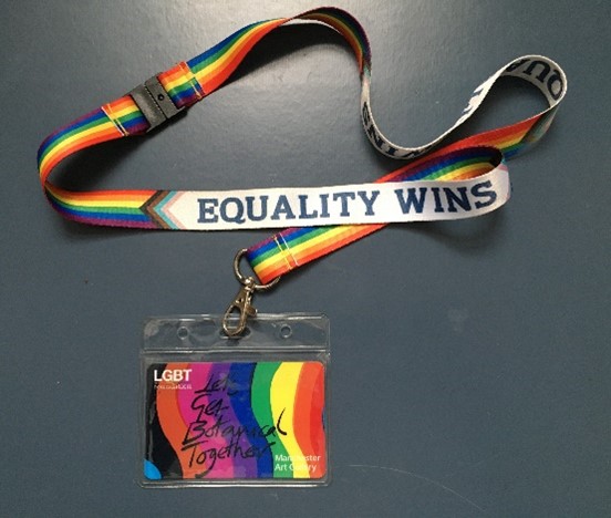 a pass with the LGBTQ colors and the words equality wins