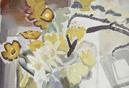 Ivon Hitchens Still life - yellow flowers in a glass vase