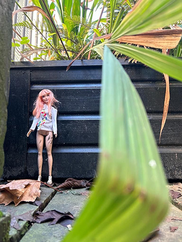 Barbie doll in the garden